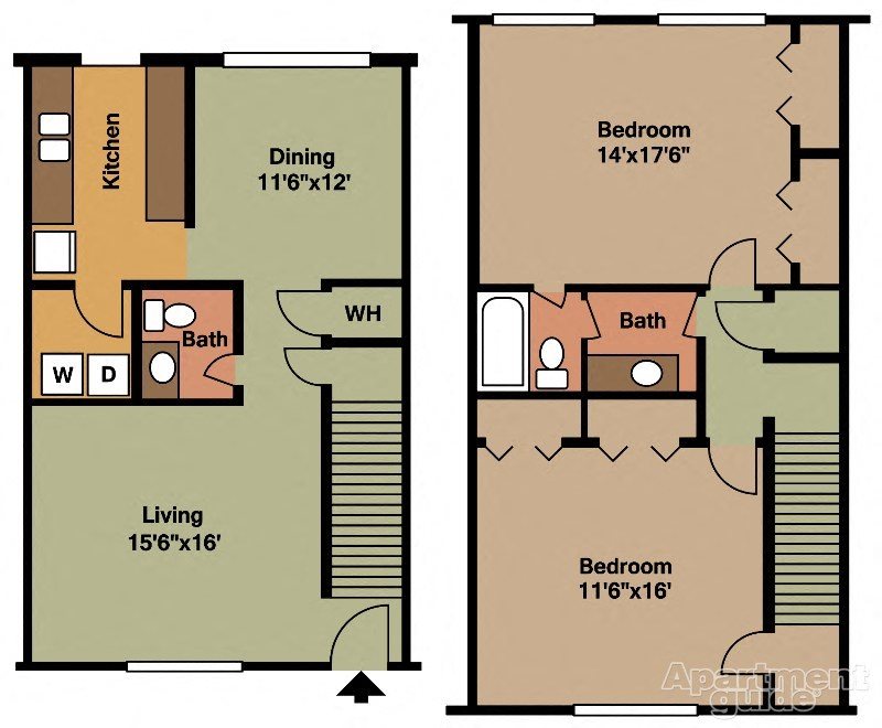 2 bedroom 1.5 bath townhome Waterford Square Apartments Two bedroom One and and a half bath Townhome apartment in Huntsville, AL